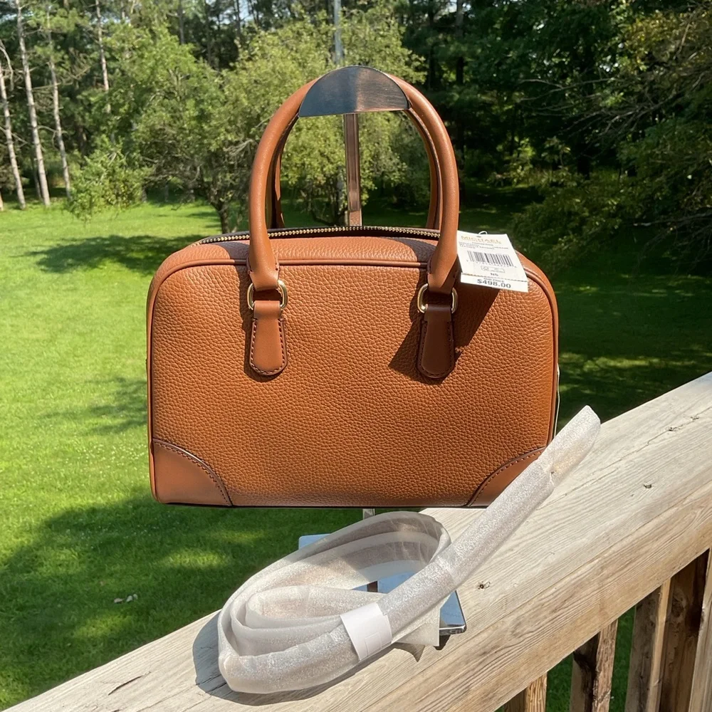Michael Kors Brown Pebbled Leather Satchel